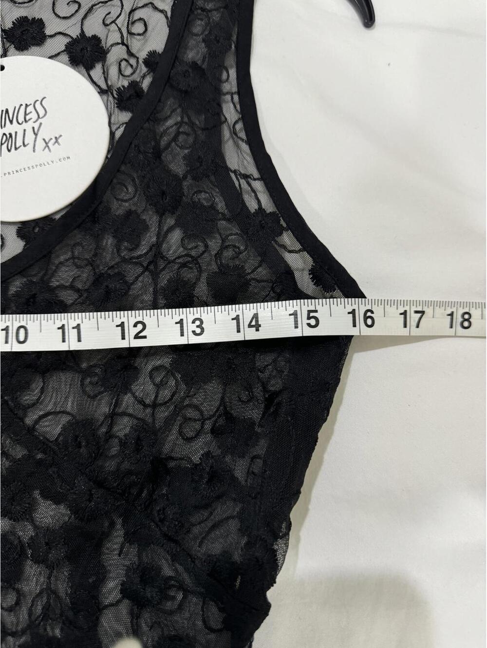 NWT Princess Polly Britton Black Floral Lace Sheer Sleeveless Maxi Dress Size 8 - Picture 7 of 9